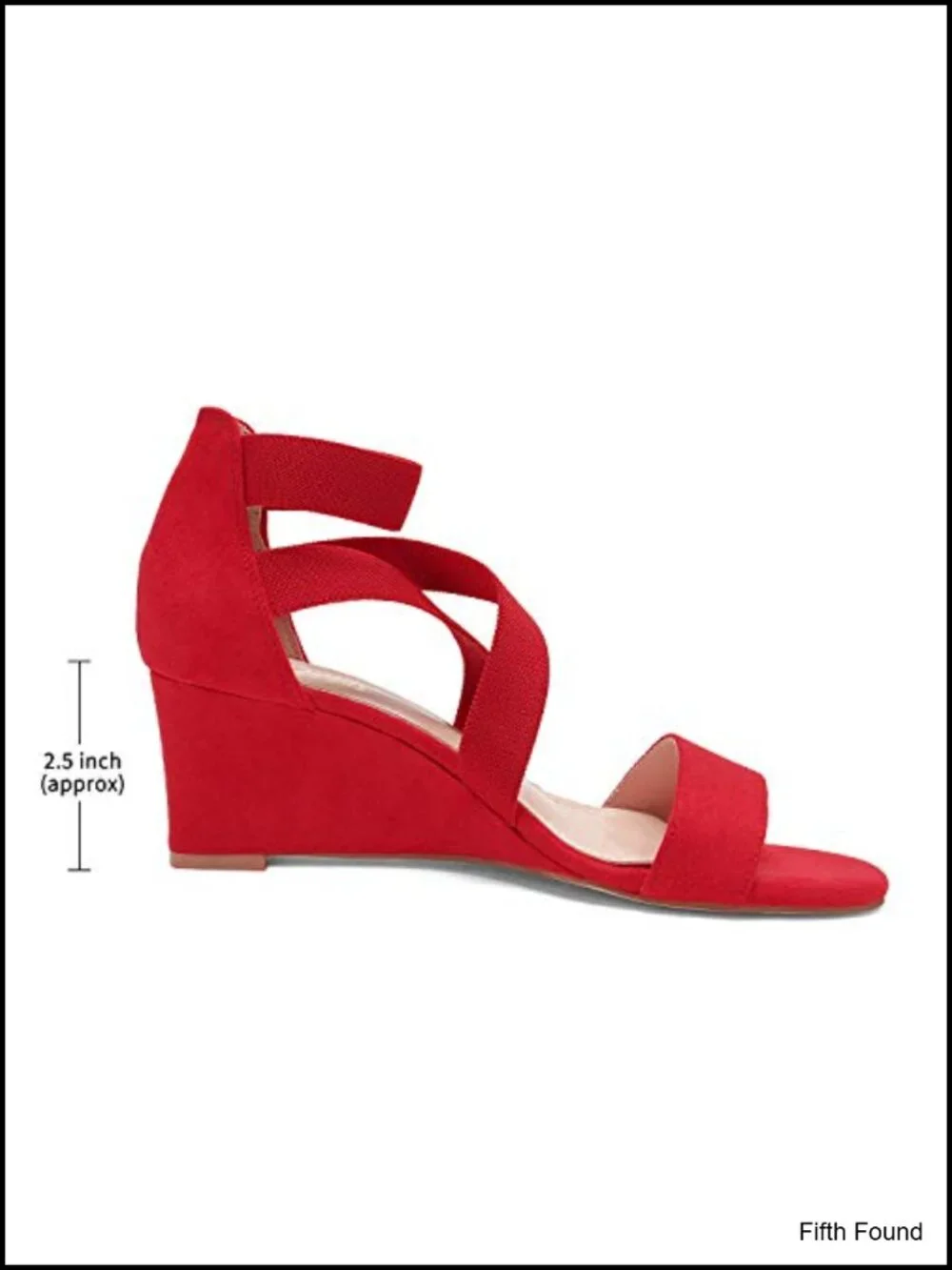 Faux Suede Ankle Strap Low Wedge Sandals with Cushioned Insole